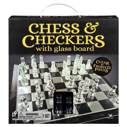 Spin Master Games Chess & Checkers with Glass Board