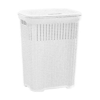 50 L LACE HAMPER, WHITE
