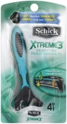 Schick Mens Xtreme3 Razor Sensitive Disposable 4 Count