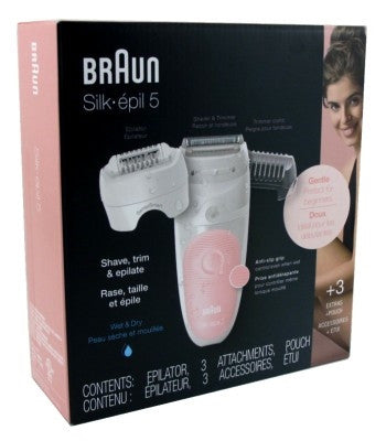 Braun Epilator Silk Epil 5 + 3 Attachments And Pouch