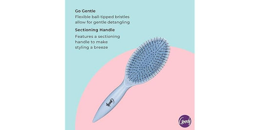 Goody Go Gentle Strength Black Castor Oil Infused Paddle Brush, 1 CT