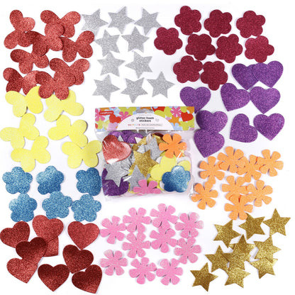 ArtSkills Self Adhesive Glitter Star Shaped Foam Stickers, 60 count