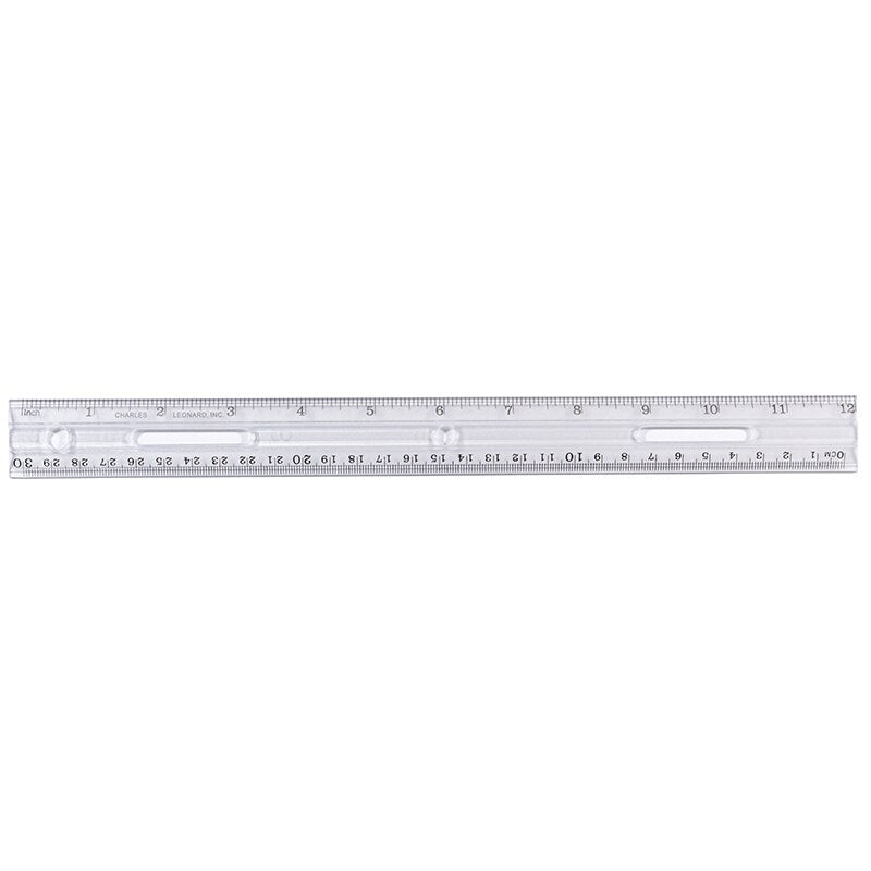 CLi Translucent Plastic Ruler with Double Bevel - Assorted, 12 Inches