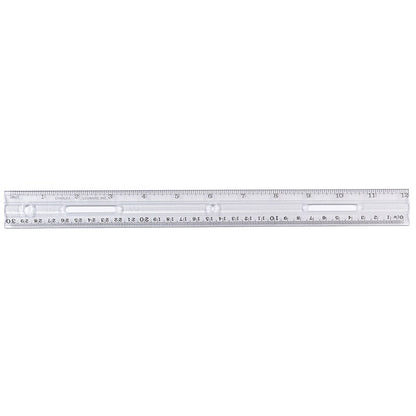 CLi Translucent Plastic Ruler with Double Bevel - Assorted, 12 Inches