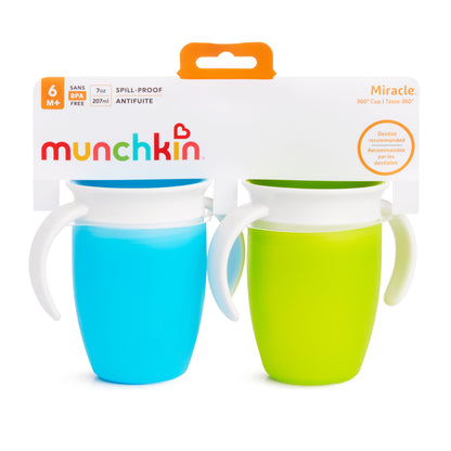 Munchkin Miracle 360 ° Trainer Cup Assorted Colors - 2 pack, 7 Oz