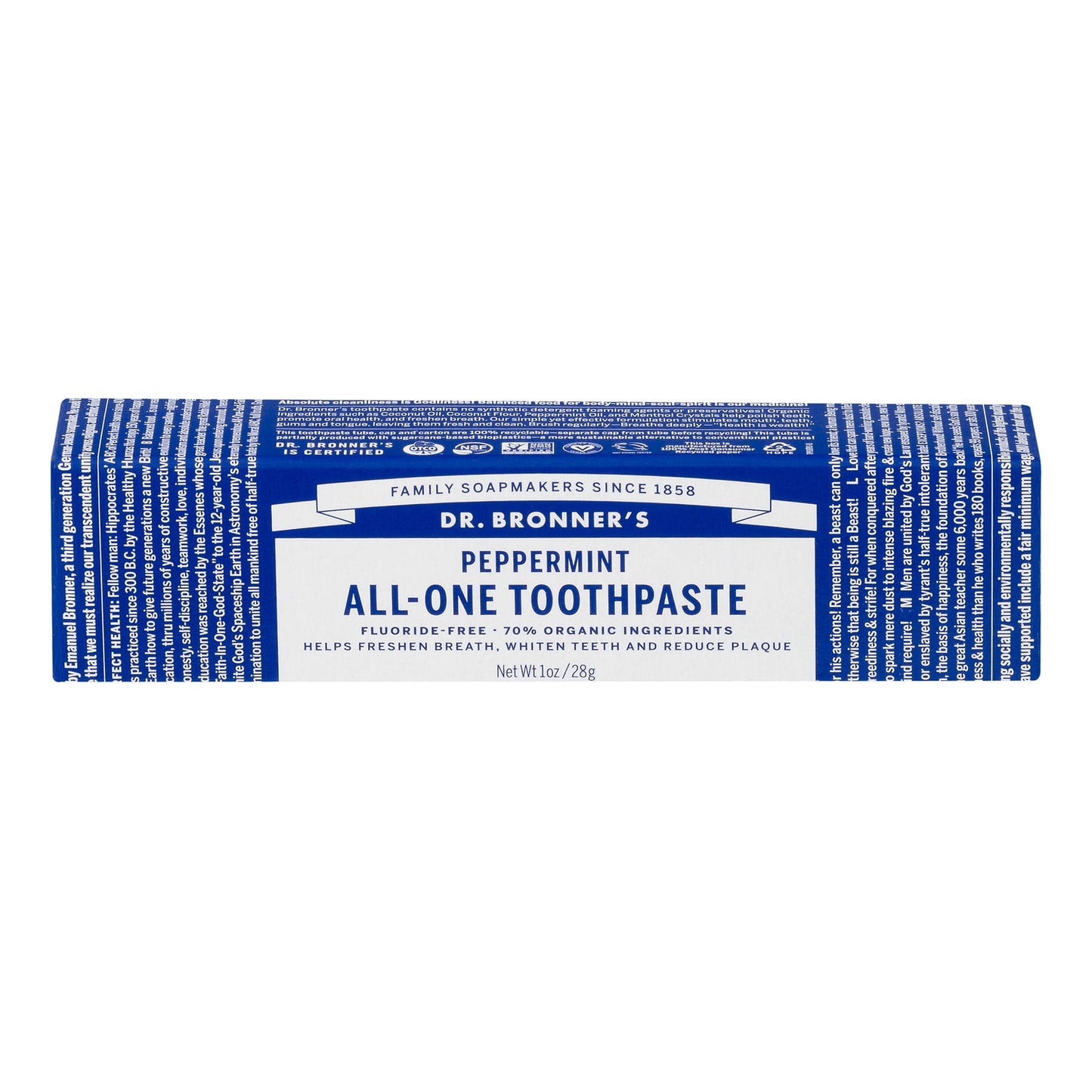 DR. BRONNER'S All-One Toothpaste - Peppermint, 1 oz