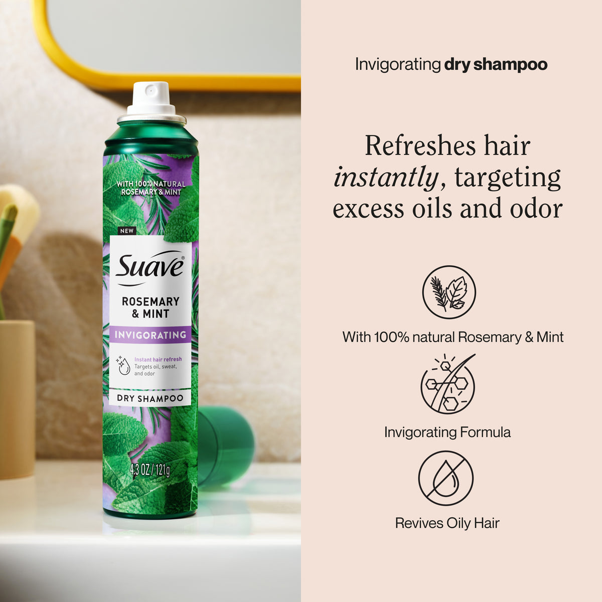 Suave Dry Shampoo Rosemary & Mint Invigorating 4.3oz