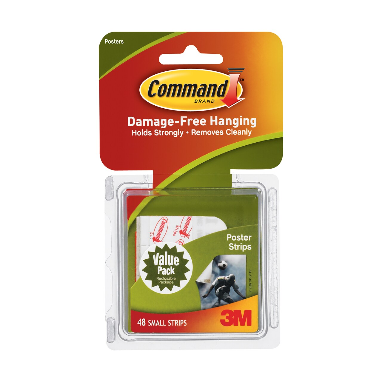 Command Poster Hanging Strips, 48 count