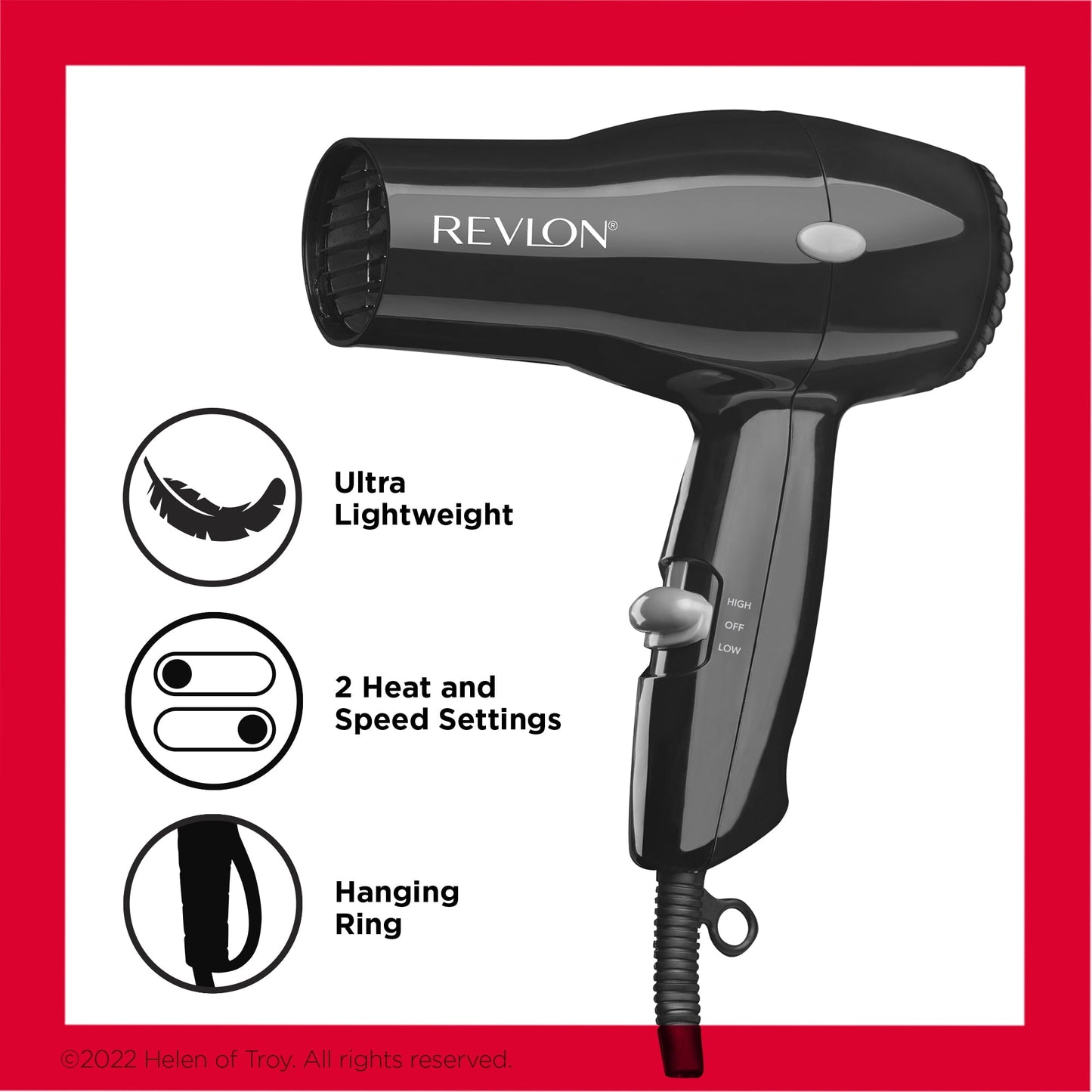 REVLON Compact Hair Dryer - Yellow, 1875 Watts