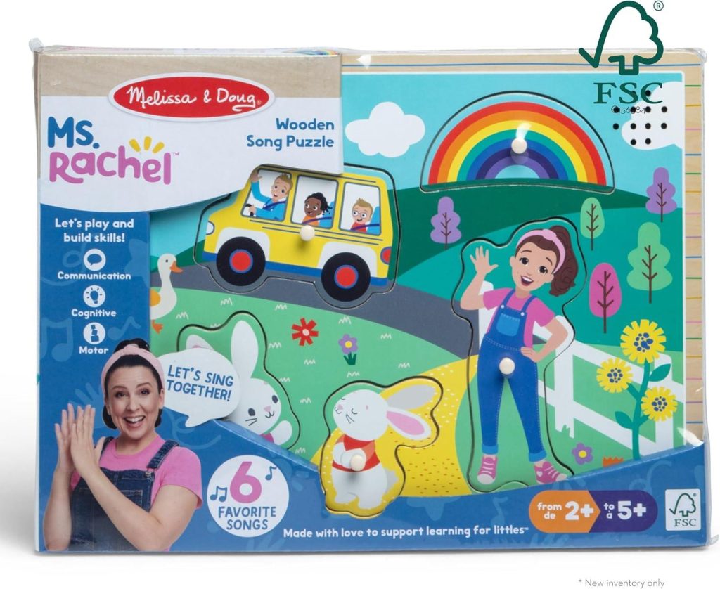 Melissa & Doug Ms. Rachel Wooden Song Peg Puzzle