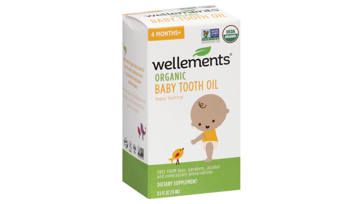 WELLEMENTS ORGANIC BABY TOOTH OIL 0.5OZ