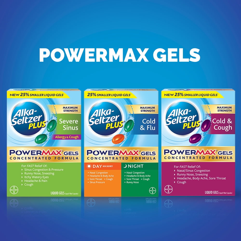 ALKA-SELTZER PLUS POWERMAX GELS NT 16CT