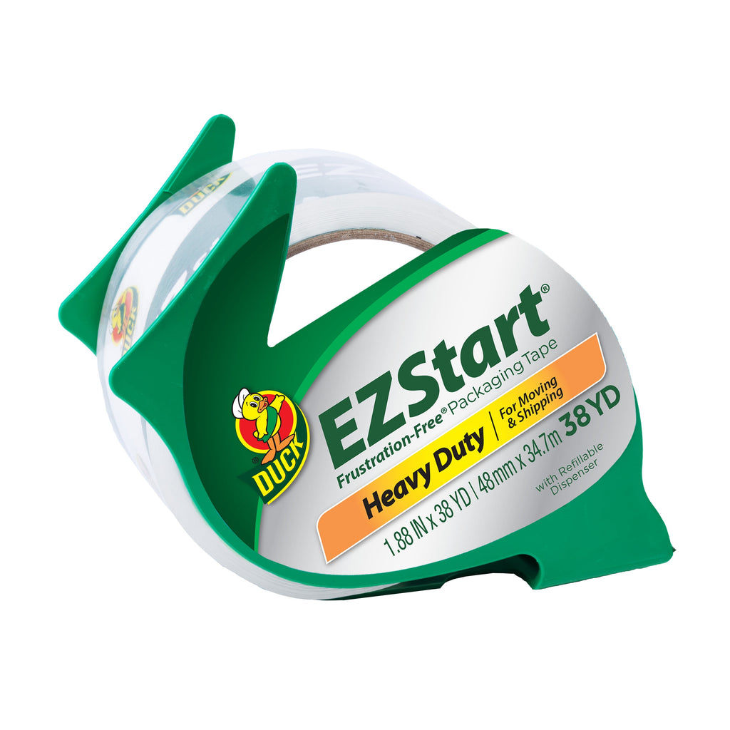 DUCK EZ Start Packing Tape with Dispenser - Clear, 1.88" x 22.2 yds