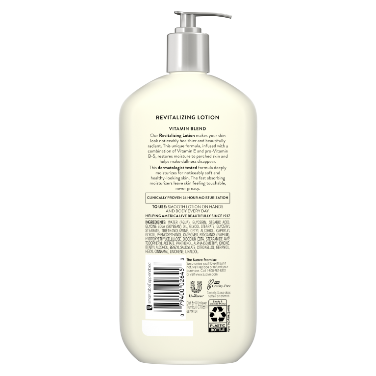 Suave Skin Lotion 18oz Pump Revitalizing Vitamin Blend