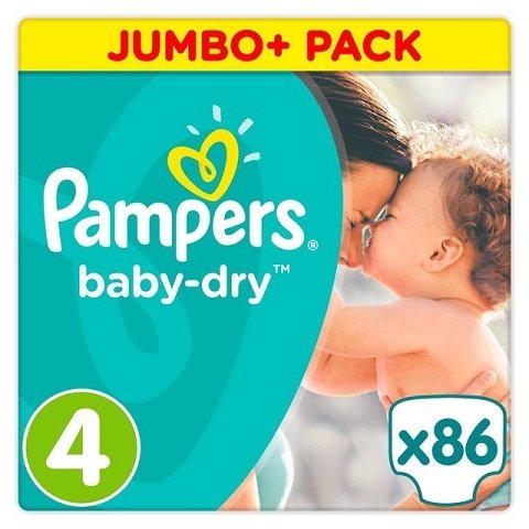 PAMPERS BABY DRY SIZE 4 JUMBO PK 4X28CT