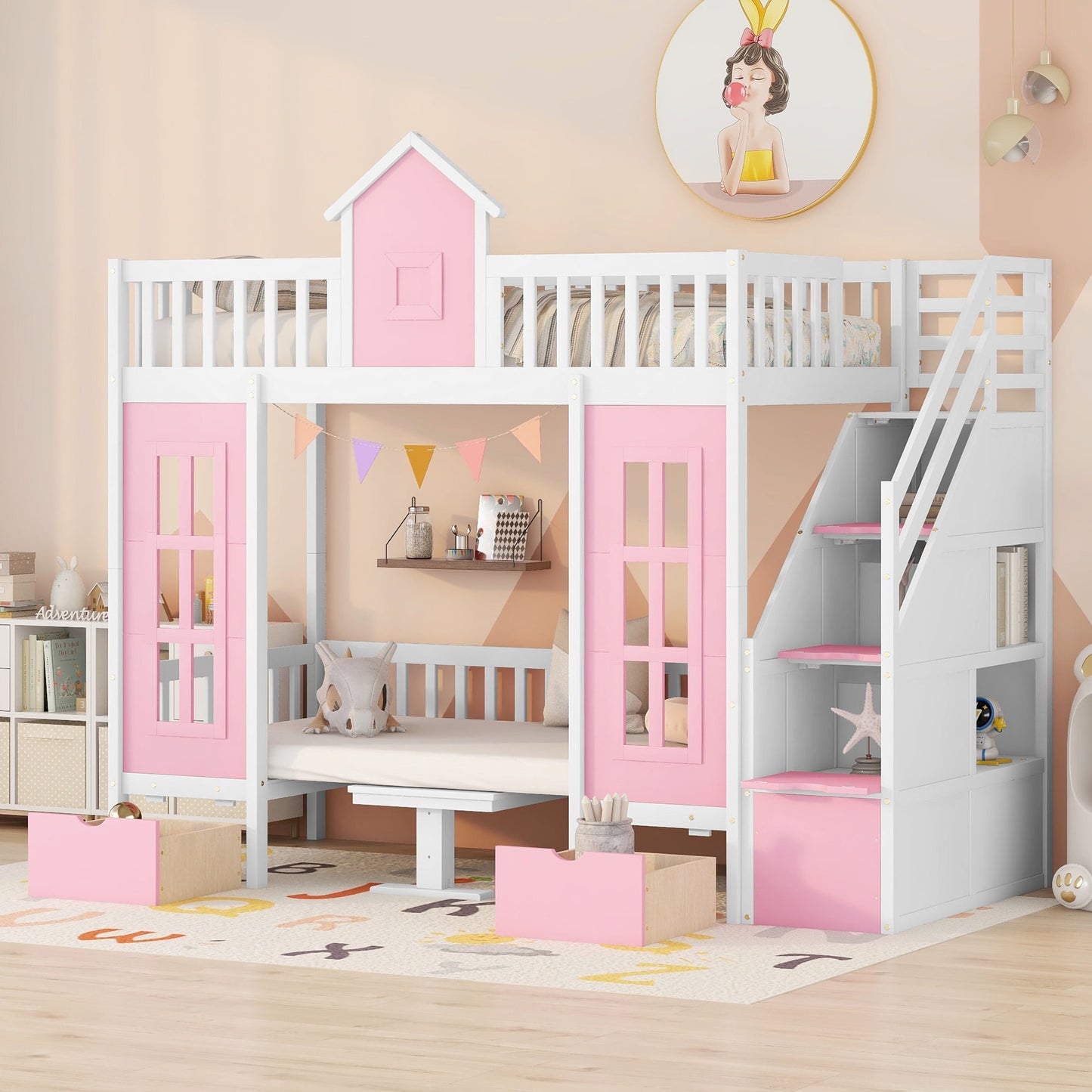 PLAY AND STORAGE DESK WOODEN