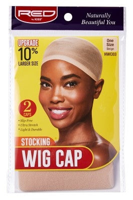 Kiss Red Wig Cap Beige 2 Count (12in)
