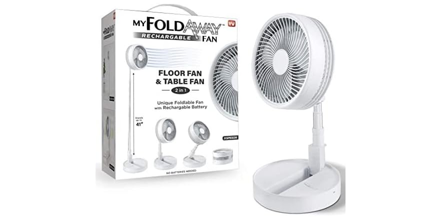 Bell + Howell My Foldaway Rechargeable Fan - White