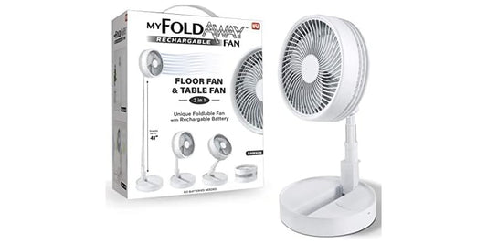 Bell + Howell My Foldaway Rechargeable Fan - White