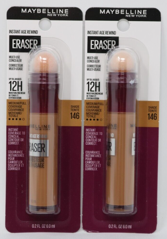 MAYBELLINE New York Instant Age Rewind Eraser Multi-Use Concealer, 146 Tan, 0.2 oz