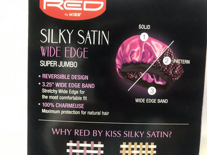 Kiss Red Silky Satin Black & Pink X-Large Reversible