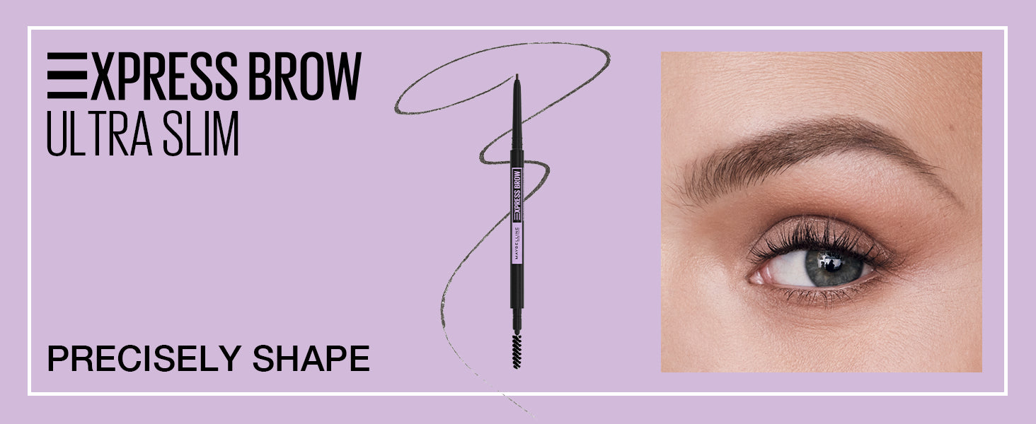 MAYBELLINE New York Express Brow Ultra Slim Defining Eyebrow Pencil, Ash Brown, 0.003 oz