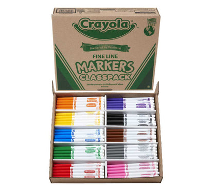 Crayola Fine Line Markers - Classic Colors, 10 count