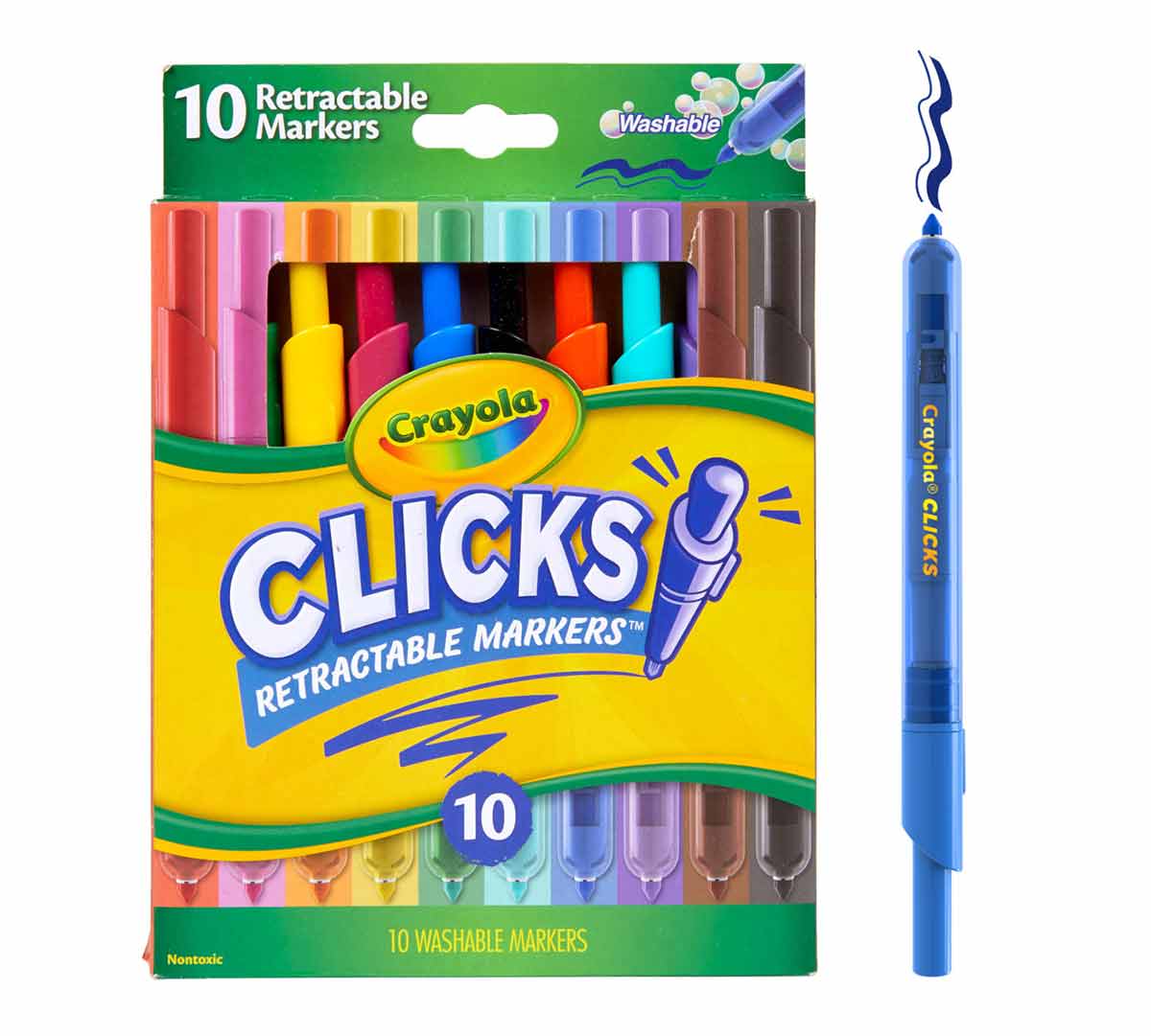 Crayola Clicks Retractable Markers, 10 count