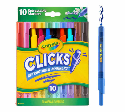 Crayola Clicks Retractable Markers, 10 count