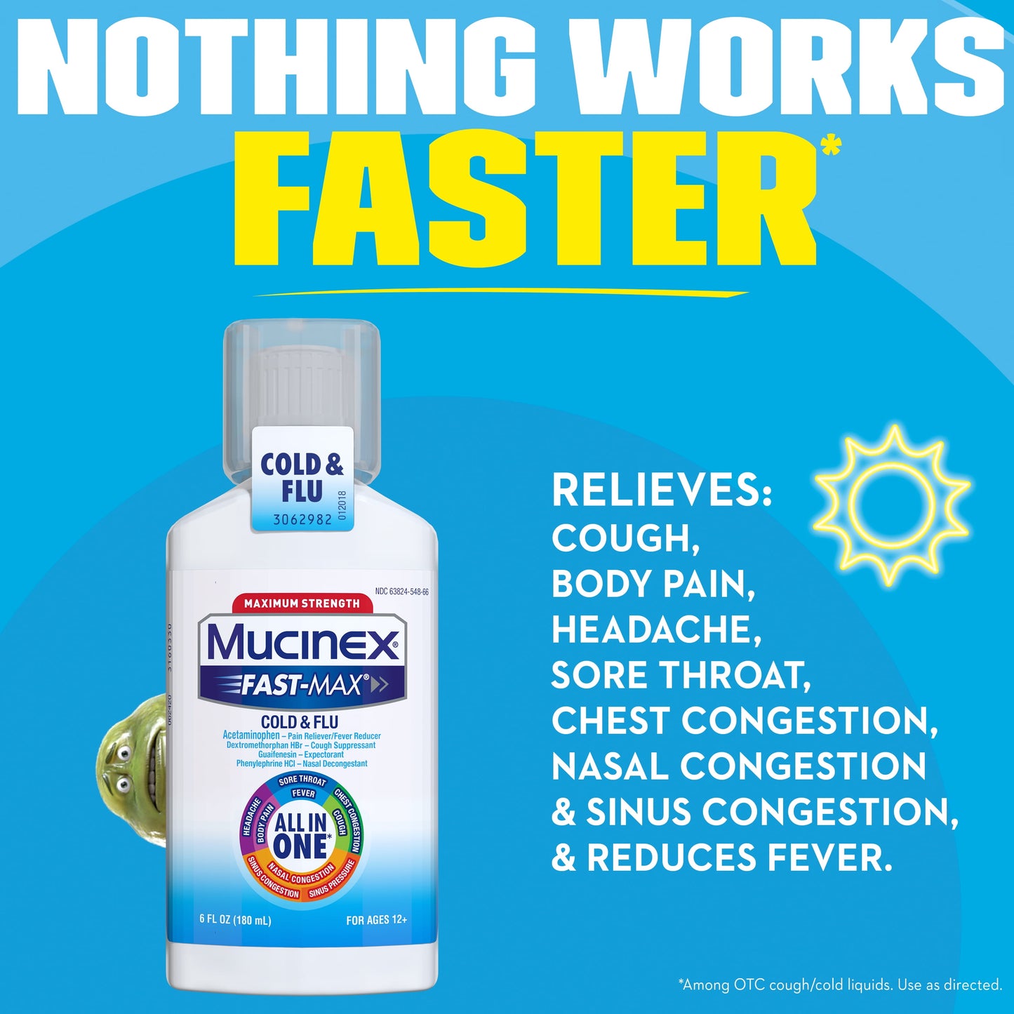 MUCINEX FAST-MAX NT SHFT CLD&FLU 6OZ