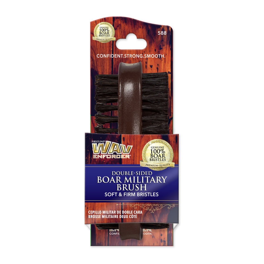 Firstline WAVEnforcer Military Boar Bristle Brush - Oval, 5”