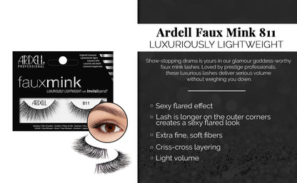 Ardell Faux Mink Lashes - 812 Black, 4 count