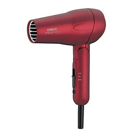 CONAIR miniPRO Tourmaline Ceramic Travel Hair Dryer with Folding Handle - Red