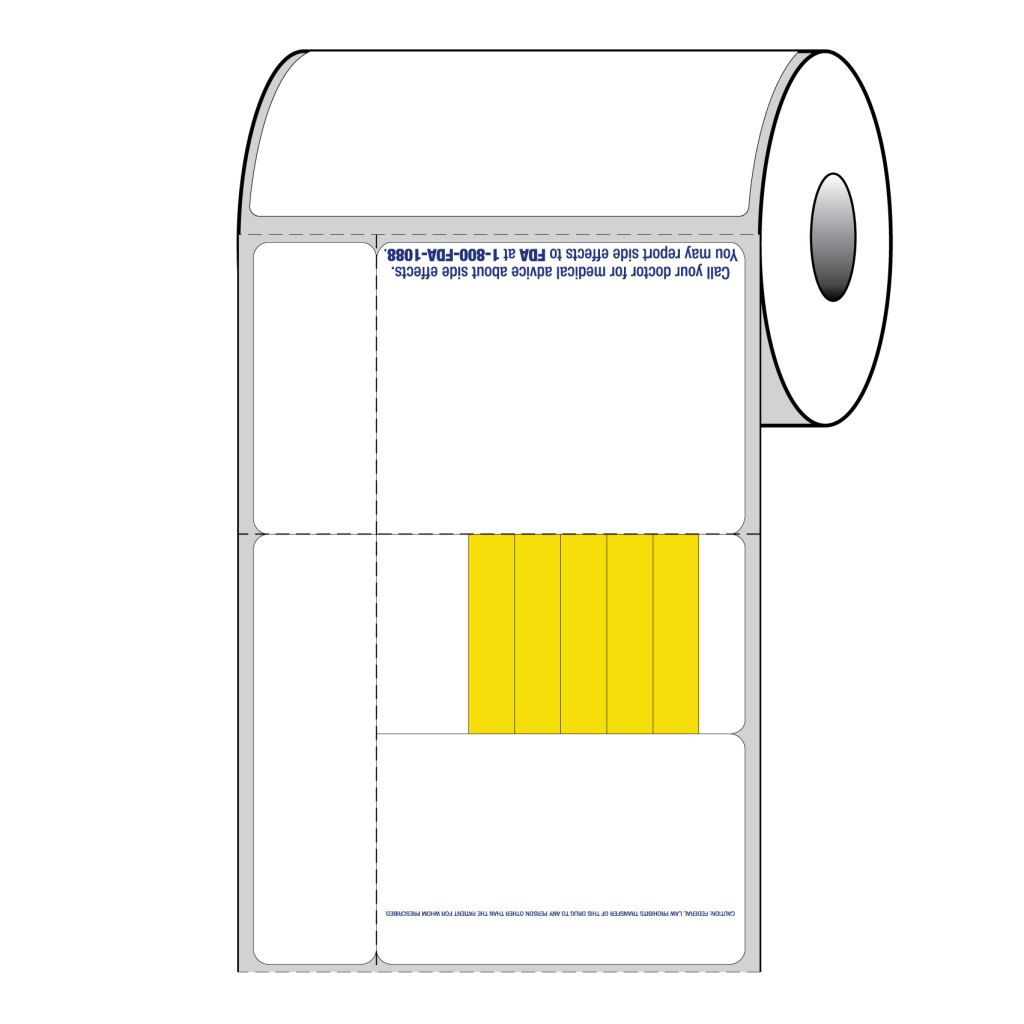 LABEL DT PERMNNT 1INCOR 4X1 WHT 8X1300CT