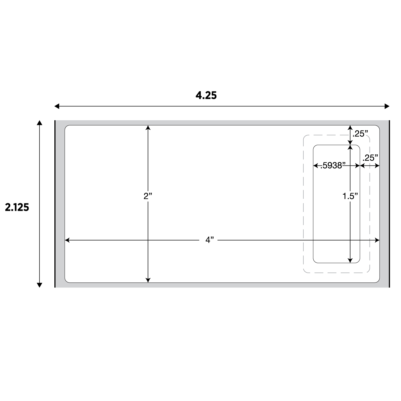 LABEL DT PERMNNT 1INCOR 4X1 WHT 8X1300CT