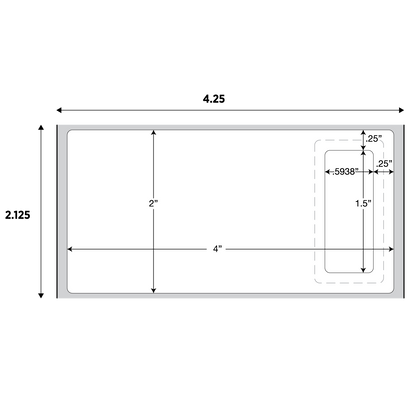 LABEL DT PERMNNT 1INCOR 4X1 WHT 8X1300CT