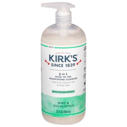KIRK'S NATURAL 3-IN-1 CLNSR,EUCLYPT MINT