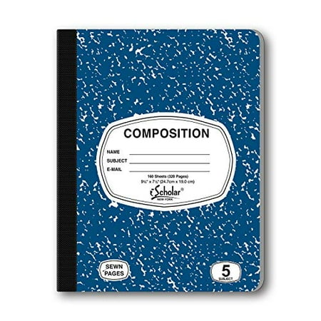 iScholar Marble Composition Book - Wide Ruled, 100 Sheets - Assorted Colors