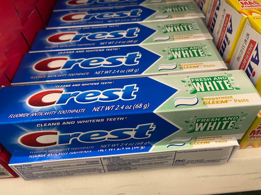 CREST FRSH&WHITE T/P PEPMNT GLEEM 2.4OZ