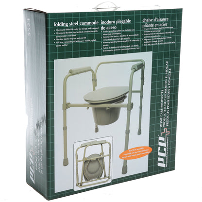 COMMODE FOLD STEEL EQ 300LB CPT