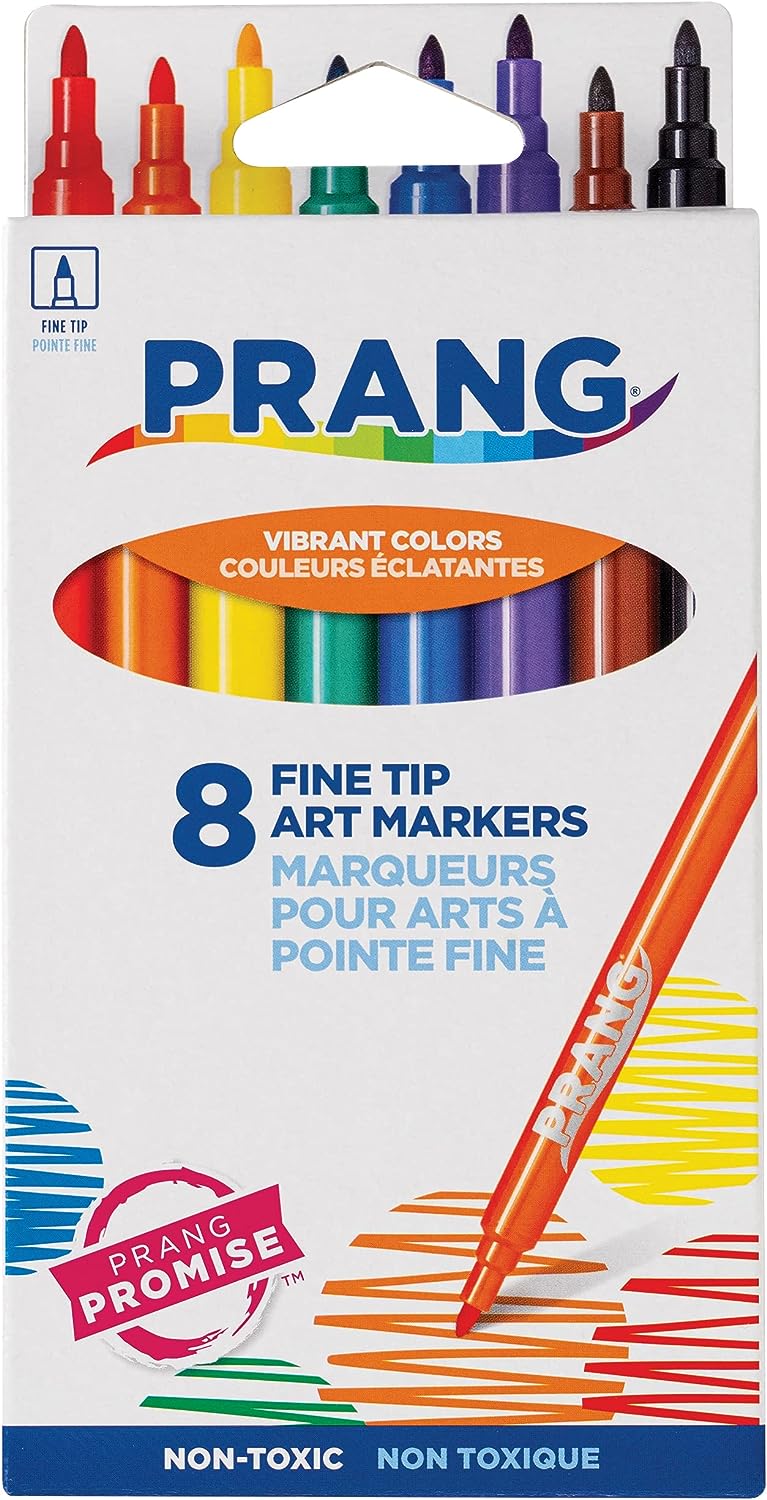 Prang Classic Art Markers, Bullet Tip, Assorted Colors 8 ct