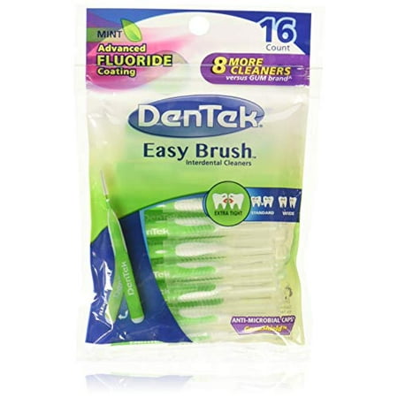 Dentek Easy Brush Cleaners Standard Spaces 16 Count