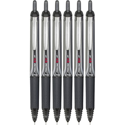 Pilot Precise V5 RT Retractable Rolling Ball Pen, Extra Fine Point (0.5mm), Black, 12 Count