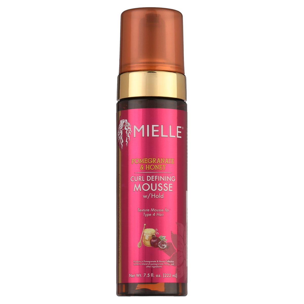 MIELLE Pomegranate & Honey Curl Defining Mousse with Hold, 7.5 oz
