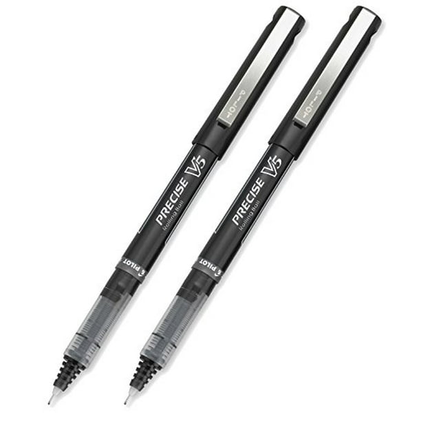 Pilot Precise V5 Rolling Ball Stick Pens, Extra Fine Point (0.5mm), Black, 2 Count