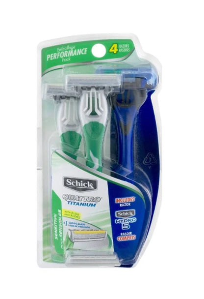 Schick Womens Quattro Razor Sensitive Disposable 3 Count