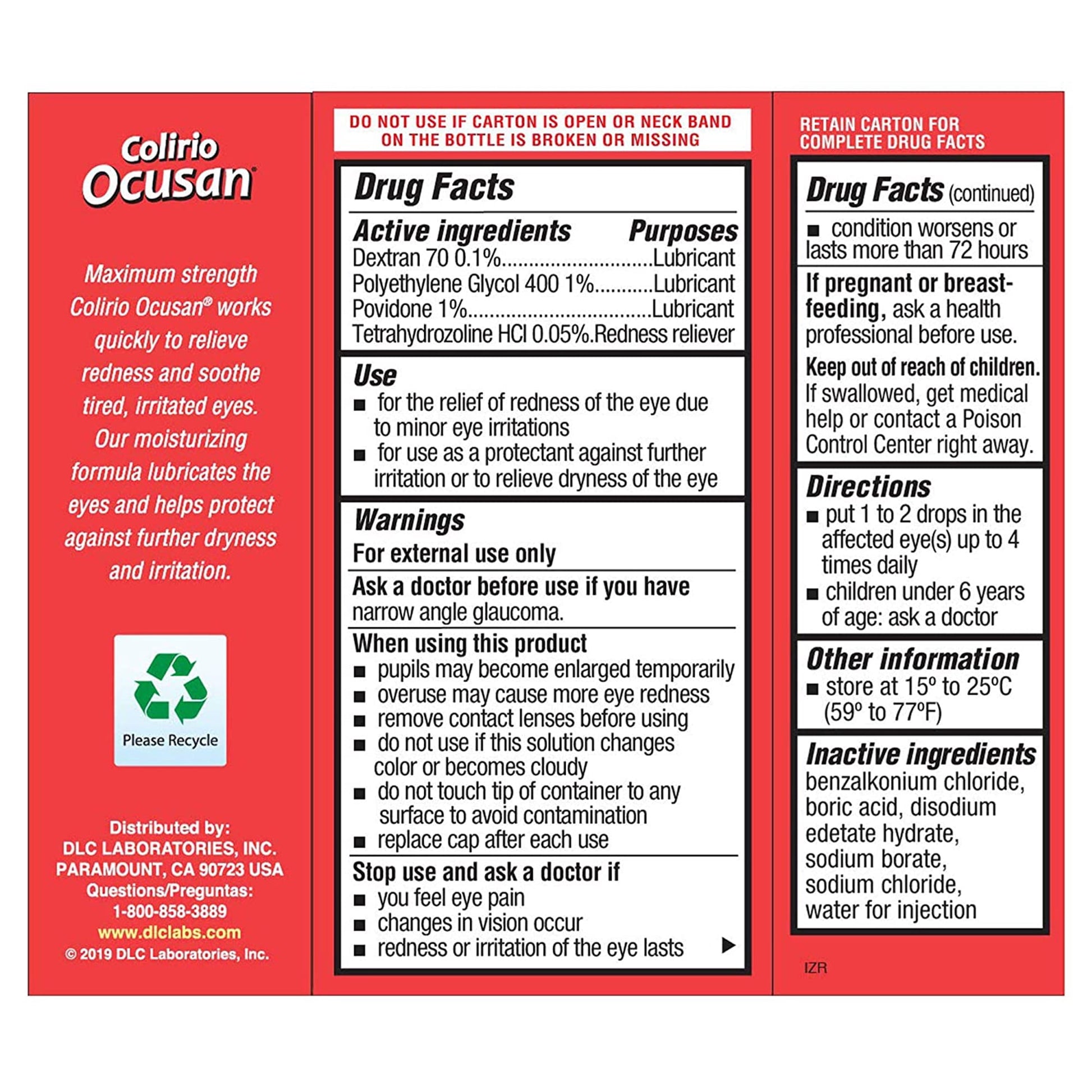 COLIRIO OCUSAN EYE DROPS  .5 OZ