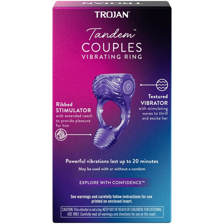 TROJAN 2-N-1 VIBRATING RING MASSAGER 1CT