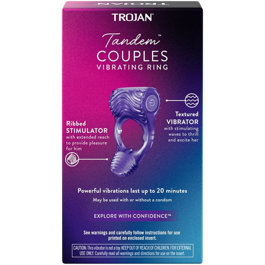 TROJAN 2-N-1 VIBRATING RING MASSAGER 1CT