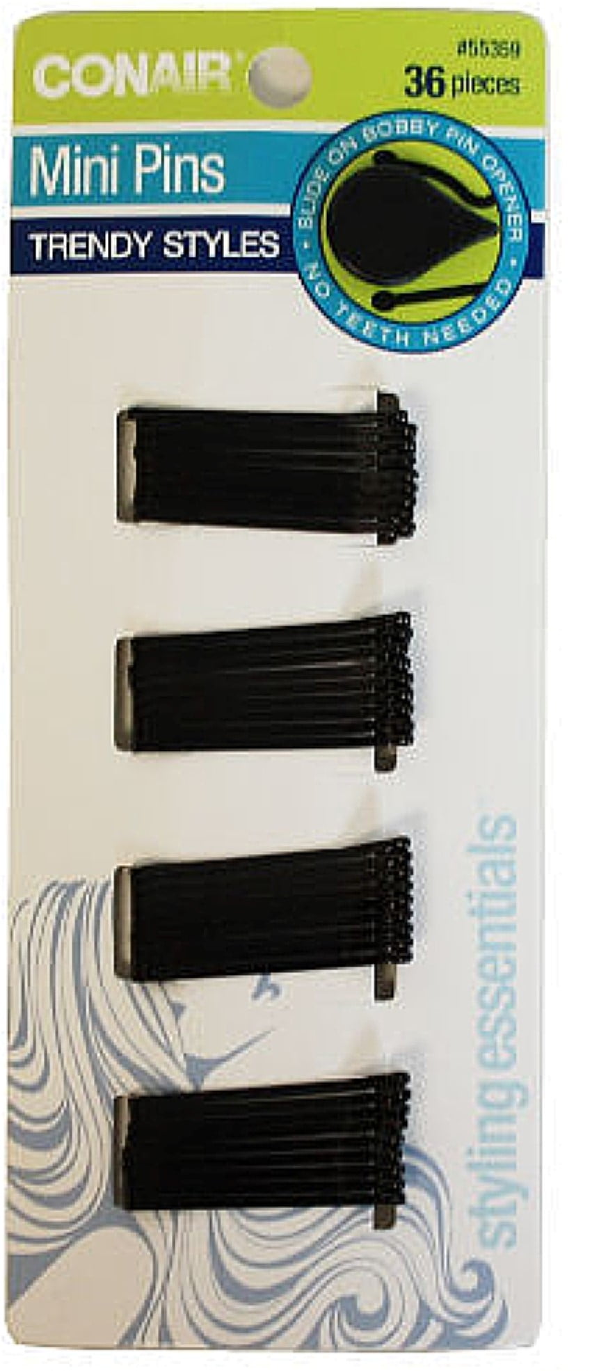 CONAIR Styling Essentials Mini Pins - Matte Black, 36 count